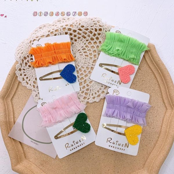 2pcs/set mesh lace rhinestone heart shape hair clip children cute candy colors bb clip hairpins baby girl hair accessories1, Slivery;white
2pcs/set mesh lace rhinestone heart shape hair clip children cute candy colors bb clip hairpins baby girl hair accessories1, Slivery;white