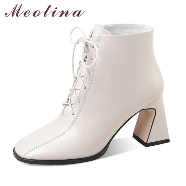 boots meotina women short shoes genuine leather high heel ankle lace up strange style heels ladies beige size 34-41, Black
boots meotina women short shoes genuine leather high heel ankle lace up strange style heels ladies beige size 34-41, Black