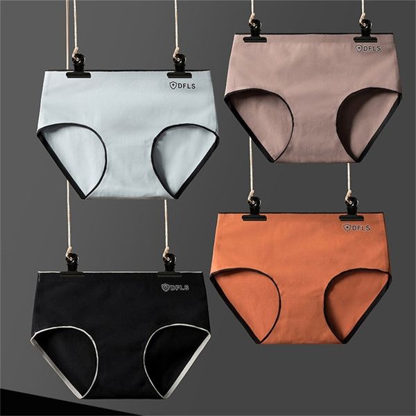 4pcs/lot women underpants cotton briefs panties female lingerie solid color underwear girls soft panty -2xl new arrival lj200822, Black;pink