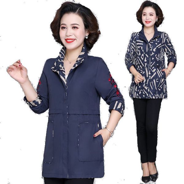 women jacket two side wear female jacket new autumn emboridery coat plus size hooded windbreak zipper jacket coats pocket 201028, Black;brown
women jacket two side wear female jacket new autumn emboridery coat plus size hooded windbreak zipper jacket coats pocket 201028, Black;brown