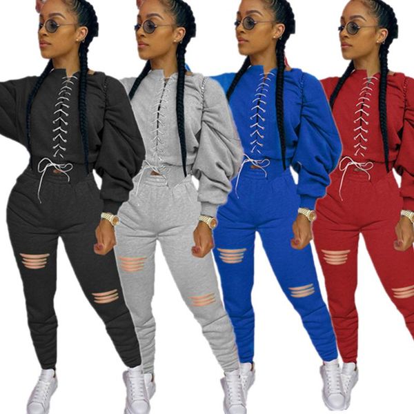 women's tracksuits fan's european and american autumn/winter corns lacing hoodie casual suit with flowers holes, two-piece set, Gray
women's tracksuits fan's european and american autumn/winter corns lacing hoodie casual suit with flowers holes, two-piece set, Gray