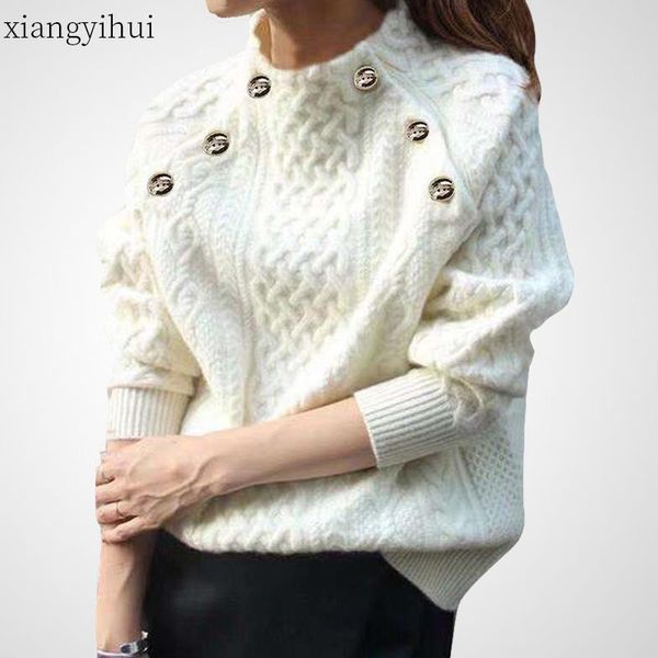 casual white loose pullover knitted button sweater women fashion streetwear solid color womens female ladies long sleeve jumper, White;black
casual white loose pullover knitted button sweater women fashion streetwear solid color womens female ladies long sleeve jumper, White;black