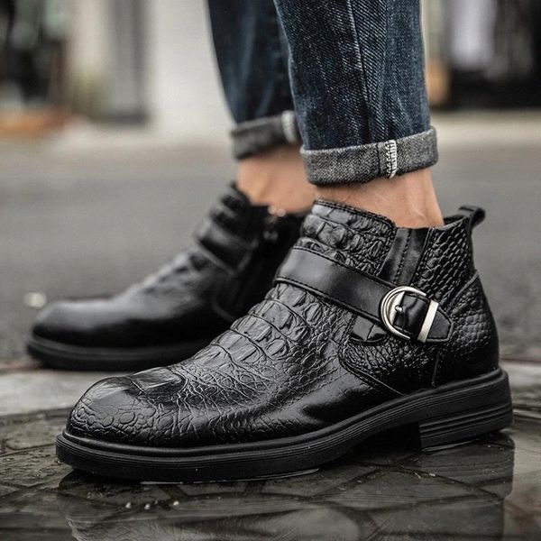 men boots genuine leather shoes male fashion motorcycle ankle boots slip on plush warm snow boots hombre autumn male footwear #b36k
men boots genuine leather shoes male fashion motorcycle ankle boots slip on plush warm snow boots hombre autumn male footwear #b36k