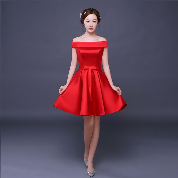 robe de soiree red short evening dress elegant satin party ball gown banquet vestido de festa prom dresses 6 styles, White;pink
robe de soiree red short evening dress elegant satin party ball gown banquet vestido de festa prom dresses 6 styles, White;pink