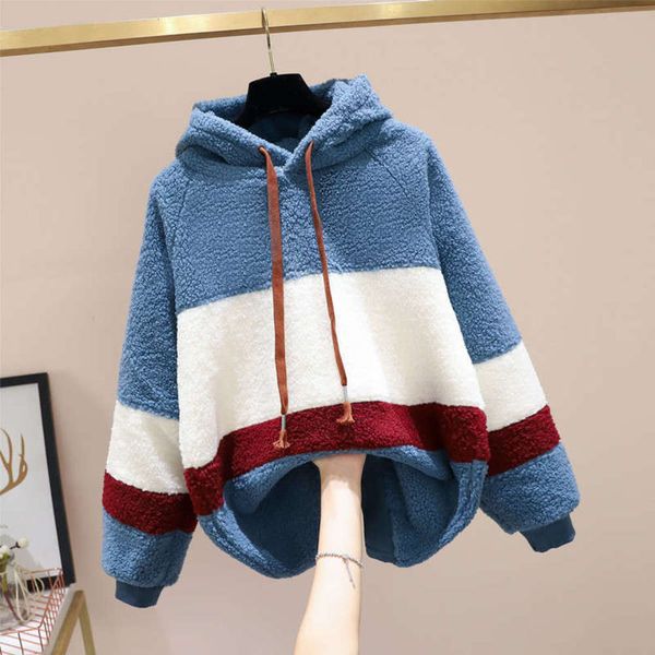 sweater women's fall / winter lambskin 2020 new korean loose cashmere thickened hoodie top, Black
sweater women's fall / winter lambskin 2020 new korean loose cashmere thickened hoodie top, Black