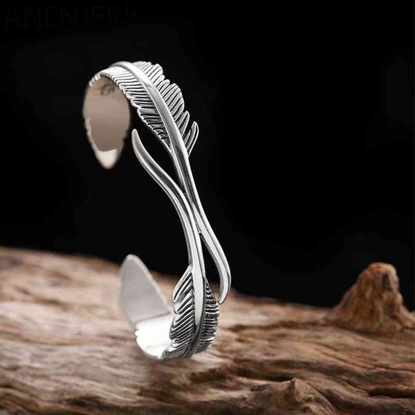 anenjery 925 sterling silver feather cuff bracelets&bangles for women men simple individuality thai popular jewelry, Golden;silver
anenjery 925 sterling silver feather cuff bracelets&bangles for women men simple individuality thai popular jewelry, Golden;silver