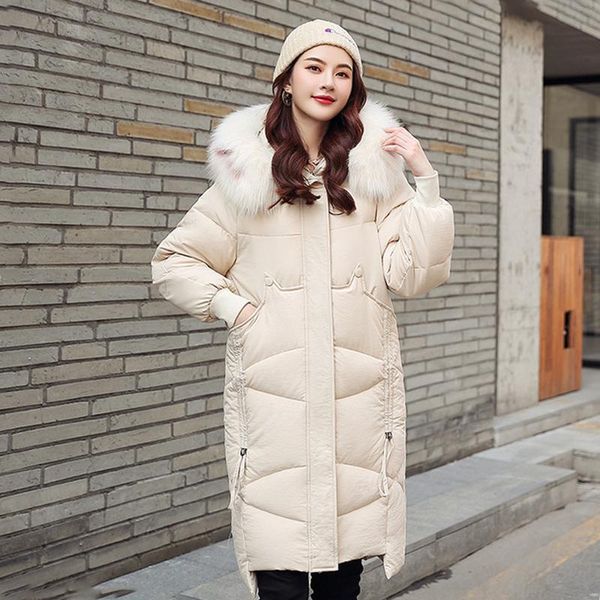 korean version of 2021 female long white duck down female hooded oversized fur collar solid color loose thick coat women, Tan;black
korean version of 2021 female long white duck down female hooded oversized fur collar solid color loose thick coat women, Tan;black