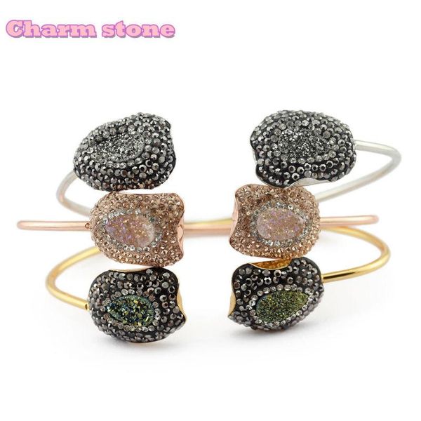 wholesale natural crystal tooth rough bracelet stone 24k gold-silver-plated inlay auger fashion jewelry women luxurious gifts, Black
wholesale natural crystal tooth rough bracelet stone 24k gold-silver-plated inlay auger fashion jewelry women luxurious gifts, Black