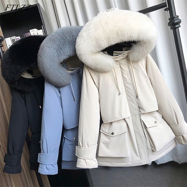 ftlzz natural raccoon fox fur hooded winter down coat women 90% white duck down jacket thick warm parkas female outerwear 201210, Black
ftlzz natural raccoon fox fur hooded winter down coat women 90% white duck down jacket thick warm parkas female outerwear 201210, Black