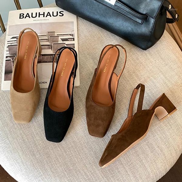 2021 summer new style retro women brown high heels prom sandals suede square toe slip on slingback sandals elegant lady shoes1, Black
2021 summer new style retro women brown high heels prom sandals suede square toe slip on slingback sandals elegant lady shoes1, Black
