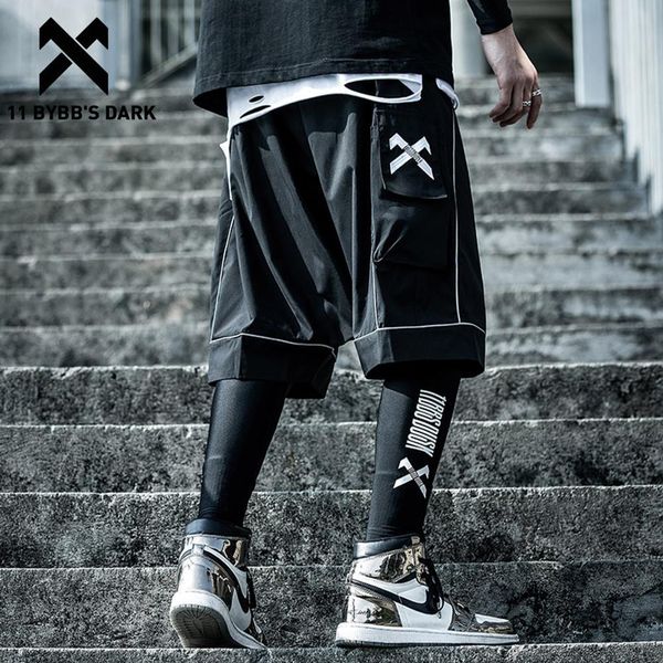 11 bybb's dark reflective hip hop shorts mens 2020 summer tactical knee length male short pants joggers streetwear cargo shorts q1103, White;black
11 bybb's dark reflective hip hop shorts mens 2020 summer tactical knee length male short pants joggers streetwear cargo shorts q1103, White;black