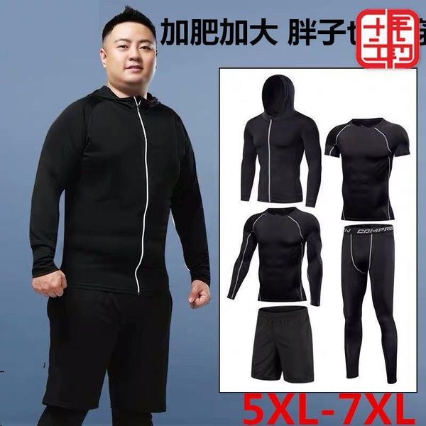 gym men's quick dry short sleeve fat plus size fitness suit running tights 3-piece set, Gray
gym men's quick dry short sleeve fat plus size fitness suit running tights 3-piece set, Gray