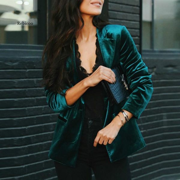 v neck golden velvet small suit jacket autumn new women slim solid color long sleeves coat elegant office lady party jacket, Black;brown
v neck golden velvet small suit jacket autumn new women slim solid color long sleeves coat elegant office lady party jacket, Black;brown