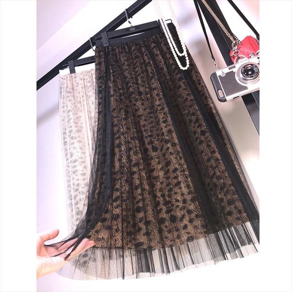 autumn winter woman leopard print long pleated skirt 2019 new korean edition elastic high waist mesh skirt vintage maxi, Black
autumn winter woman leopard print long pleated skirt 2019 new korean edition elastic high waist mesh skirt vintage maxi, Black