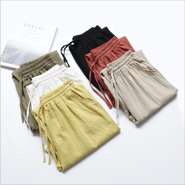 women summer flax ninth pants cotton linen trousers high waist lady's loose and comfortable girls' casual cloth garments 1017, Black;white
women summer flax ninth pants cotton linen trousers high waist lady's loose and comfortable girls' casual cloth garments 1017, Black;white