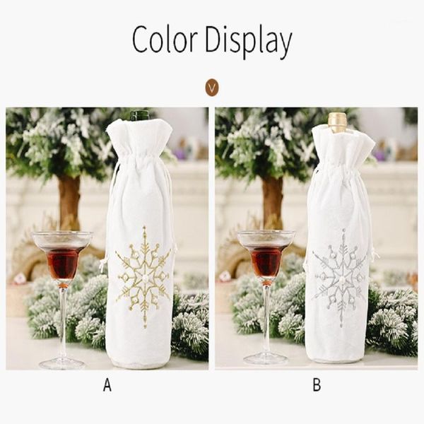 new design fashion christmas snow bead wine bottle bag creative white wine bottle set decorative home accessory1
new design fashion christmas snow bead wine bottle bag creative white wine bottle set decorative home accessory1