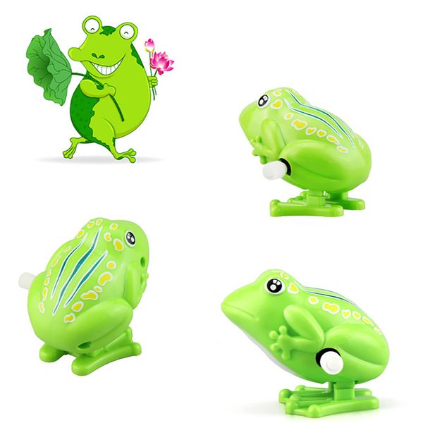 

10pc popular kids wind up clockwork toy mini cute jumping frog baby toys pull back kitchen toy christmas gifts