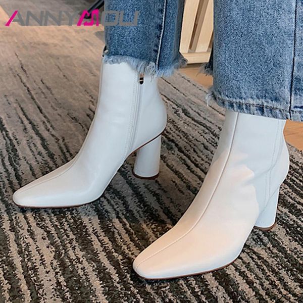 boots annymoli genuine leather extreme high heel ankle women shoes pointed toe block heels zip short lady autumn winter 401, Black
boots annymoli genuine leather extreme high heel ankle women shoes pointed toe block heels zip short lady autumn winter 401, Black