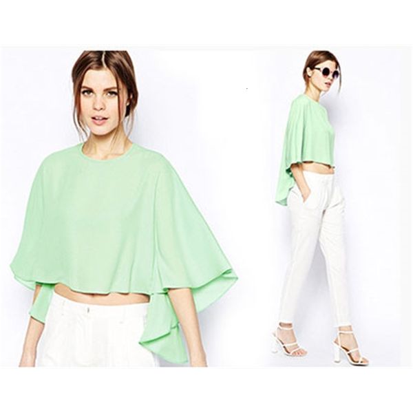 women cape blouse cloak batwing sleeve chiffon shirt for ladies loose crop plus size summer cape blouses, White
women cape blouse cloak batwing sleeve chiffon shirt for ladies loose crop plus size summer cape blouses, White
