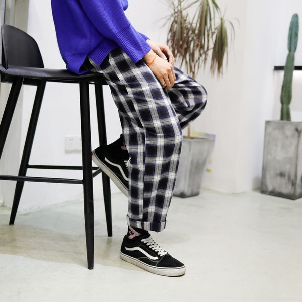 csraq leg and white plaid trousers men's original home casual style pants straight leg pants wide tube pantshome wide black pantschaopa, Blue
csraq leg and white plaid trousers men's original home casual style pants straight leg pants wide tube pantshome wide black pantschaopa, Blue