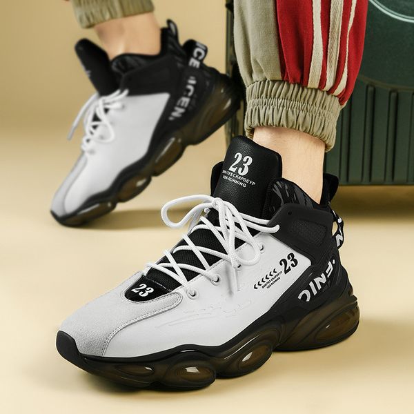 aj winter basketball running fashion thick soled dad new high men's casual shoes, Black
aj winter basketball running fashion thick soled dad new high men's casual shoes, Black