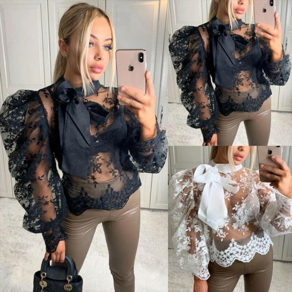 2021 new lace fishnet shirt womens crochet sheer mesh long puff sleeve shirt loose casual blouse, White
2021 new lace fishnet shirt womens crochet sheer mesh long puff sleeve shirt loose casual blouse, White