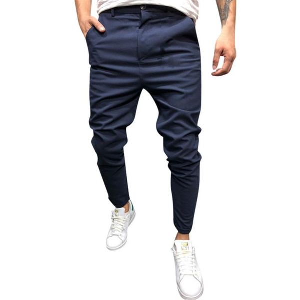 fashion men's slim trousers solid color bandage men's casual pants drawstring pants, Black
fashion men's slim trousers solid color bandage men's casual pants drawstring pants, Black