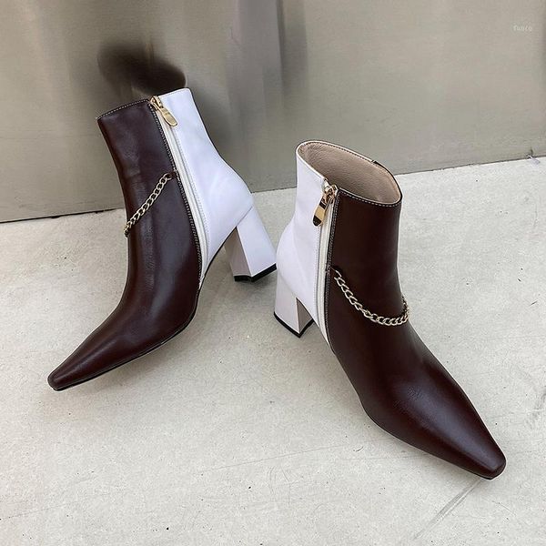 boots 2021 unique design genuine leather ankle women high heels fashion metal chain winter shoes1, Black
boots 2021 unique design genuine leather ankle women high heels fashion metal chain winter shoes1, Black