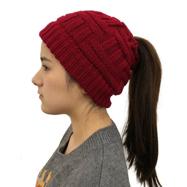 beanie/skull caps women knit winter hat stretch messy bun beanie tail cable slouchy warm hole, Blue;gray
beanie/skull caps women knit winter hat stretch messy bun beanie tail cable slouchy warm hole, Blue;gray