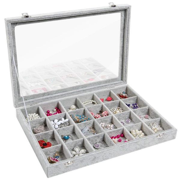 24 grid jewelry tray showcase display storage earring display stand silver jewelry box, Pink;blue
24 grid jewelry tray showcase display storage earring display stand silver jewelry box, Pink;blue
