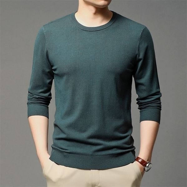 autumn new men's round neck knitted pullover business casual solid color sweater bottoming shirt male brand clothes 201201, White;black
autumn new men's round neck knitted pullover business casual solid color sweater bottoming shirt male brand clothes 201201, White;black
