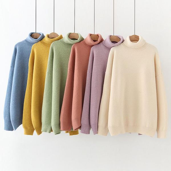 women's turtleneck sweaters 2021 thick warm pullover cashmere jumper soft oversized knitwear sweater korean women jumpers, White;black
women's turtleneck sweaters 2021 thick warm pullover cashmere jumper soft oversized knitwear sweater korean women jumpers, White;black