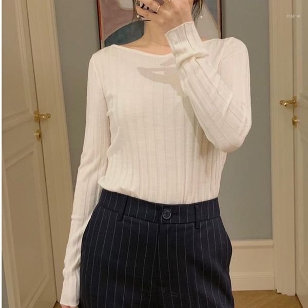 women thin knitwear autumn solid color long sleeve slim knitted pullover1, White;black
women thin knitwear autumn solid color long sleeve slim knitted pullover1, White;black