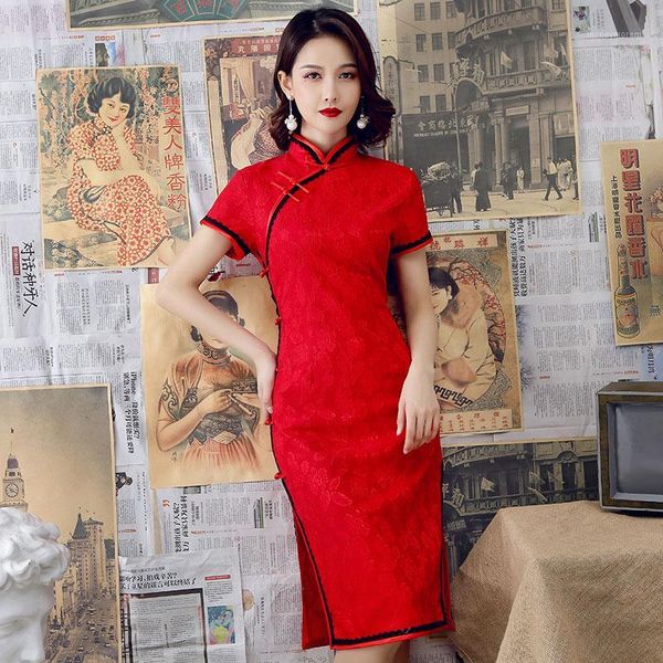 ethnic clothing women's fashion improved lace dress short sleeve slim fitting retro cheongsam bride charity party evening knee length c, Red
ethnic clothing women's fashion improved lace dress short sleeve slim fitting retro cheongsam bride charity party evening knee length c, Red