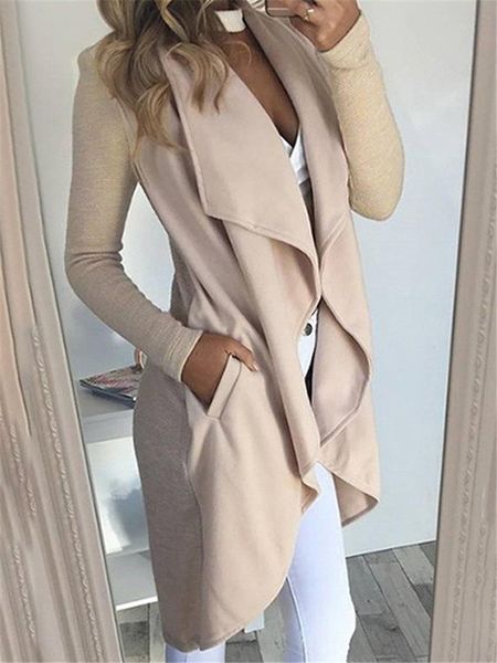 women's jackets 2021 waterfall collar double pocket front wrap autumn long coat women solid sleeve casual slim outerwear plus size 5xl, Black;brown
women's jackets 2021 waterfall collar double pocket front wrap autumn long coat women solid sleeve casual slim outerwear plus size 5xl, Black;brown