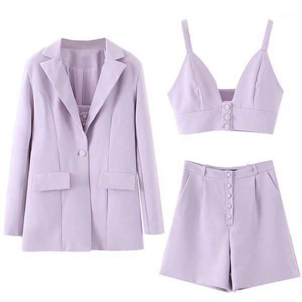 women's fashion violet 3 piece set women and shorts casual suit blazer with camisole chic short korean style1, Gray
women's fashion violet 3 piece set women and shorts casual suit blazer with camisole chic short korean style1, Gray