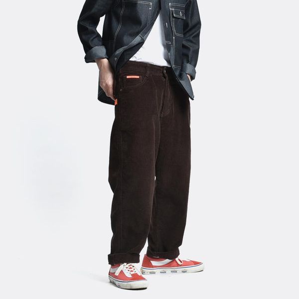 men's pants corduroy casual men streetwear solid color loose straight mens trousers, Black
men's pants corduroy casual men streetwear solid color loose straight mens trousers, Black