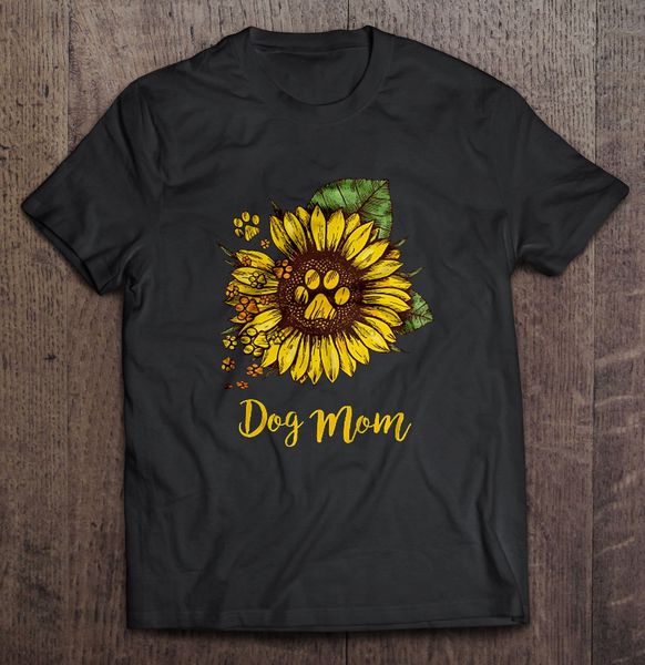men t shirt dog mom paw sunflower women t-shirt sport hooded sweatshirt hoodie