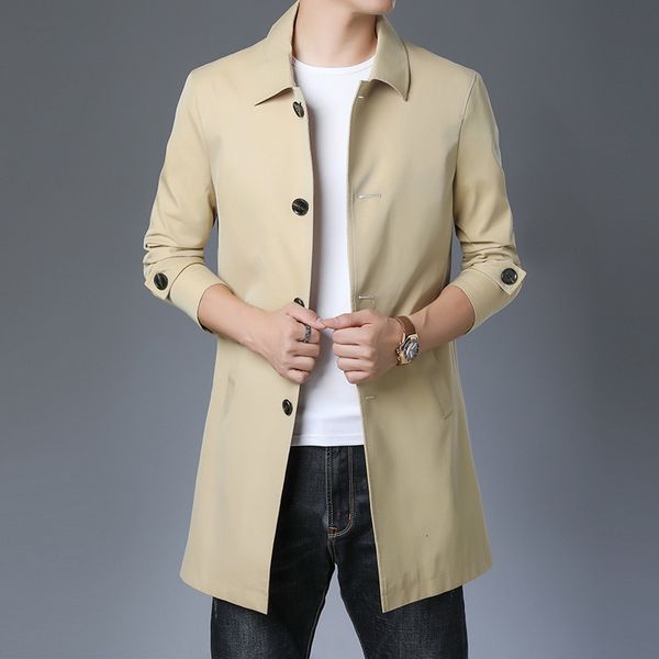 men's windbreaker medium length 2020 spring fashion business casual korean handsome functional coat, Tan;black
men's windbreaker medium length 2020 spring fashion business casual korean handsome functional coat, Tan;black