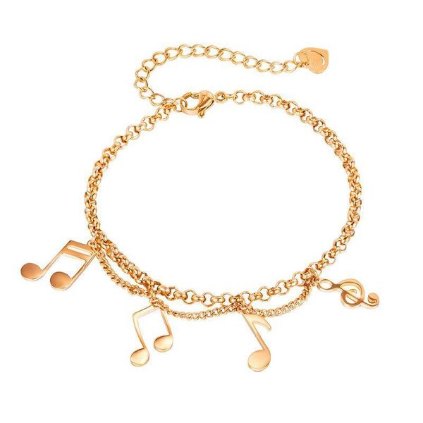 fashion jewelry bracelet luxury designer musical notes titanium stainless steel link chain charm bracelet for woman girls students, Golden;silver
fashion jewelry bracelet luxury designer musical notes titanium stainless steel link chain charm bracelet for woman girls students, Golden;silver