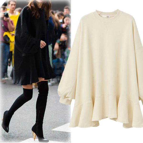 women's hoodies & sweatshirts 2021 spring female irregular ruffles hem o neck hoodies, women plus size casual long sweatshirt grey blac, Black
women's hoodies & sweatshirts 2021 spring female irregular ruffles hem o neck hoodies, women plus size casual long sweatshirt grey blac, Black