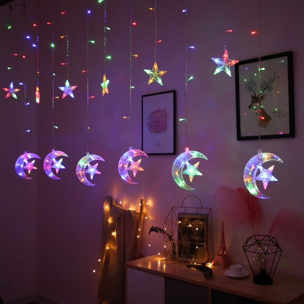 led light 2.5m big moon with star curtain light christmas day party decoration wedding with star string lights 3 strings
led light 2.5m big moon with star curtain light christmas day party decoration wedding with star string lights 3 strings