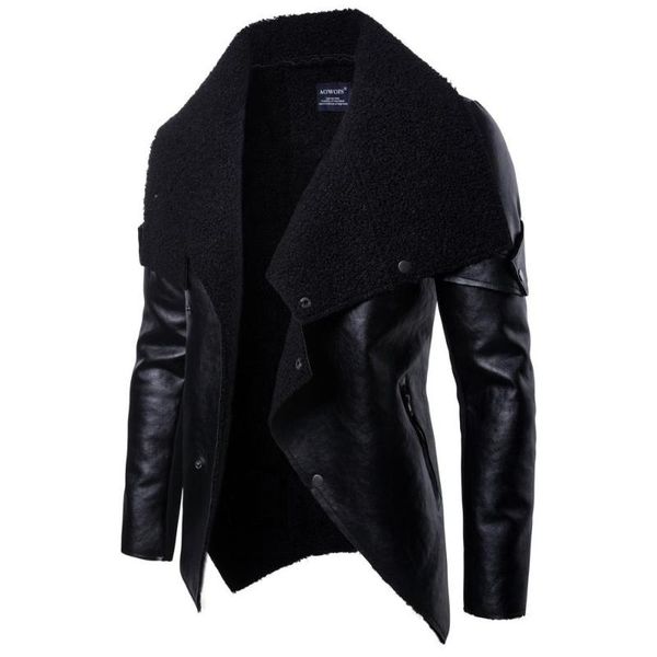 men's fur & faux winter coat fashion suede lapel motorcycle biker jacket warm thick fleece windproof jackets, Black
men's fur & faux winter coat fashion suede lapel motorcycle biker jacket warm thick fleece windproof jackets, Black
