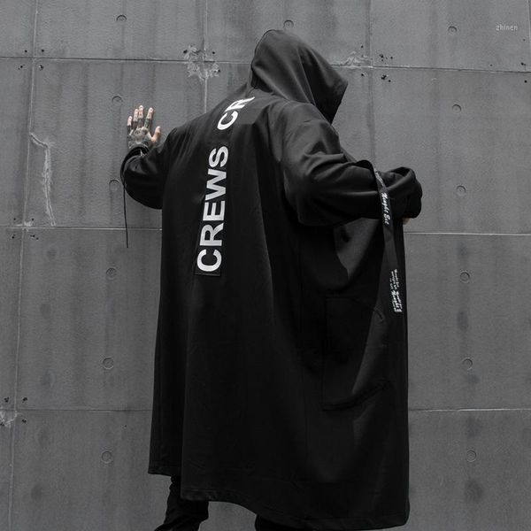 men ribbon splice loose long hooded trench coat cloak jacket cardigan male streetwear hip hop punk gothic outwear windbreaker1, Tan;black
men ribbon splice loose long hooded trench coat cloak jacket cardigan male streetwear hip hop punk gothic outwear windbreaker1, Tan;black