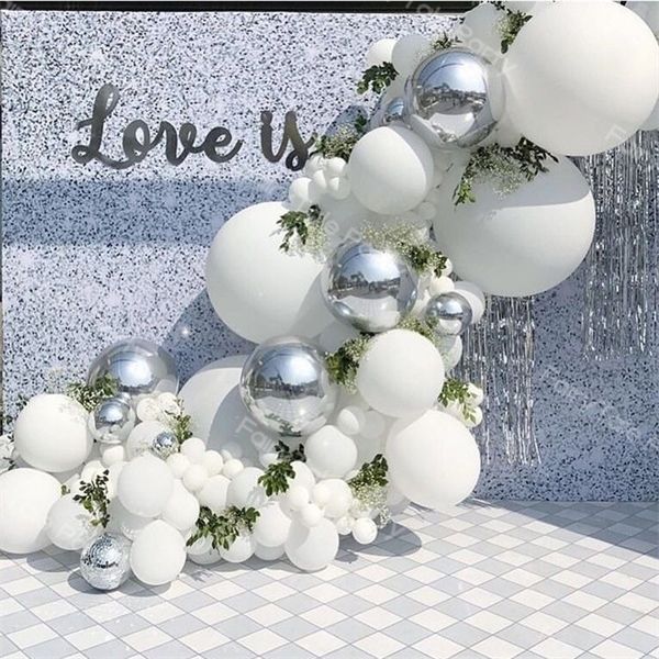 123pcs white silver 4d balloons garland silver confetti balloon arch birthday baby shower wedding anniversary party decorations 1027
123pcs white silver 4d balloons garland silver confetti balloon arch birthday baby shower wedding anniversary party decorations 1027