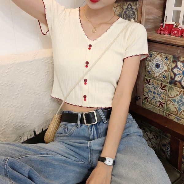 rtobu summer new sleeve short version t-shirt jacket t-shirt jacket korean knitted ins slim v-neck heart machine versatile open navel wo, White
rtobu summer new sleeve short version t-shirt jacket t-shirt jacket korean knitted ins slim v-neck heart machine versatile open navel wo, White