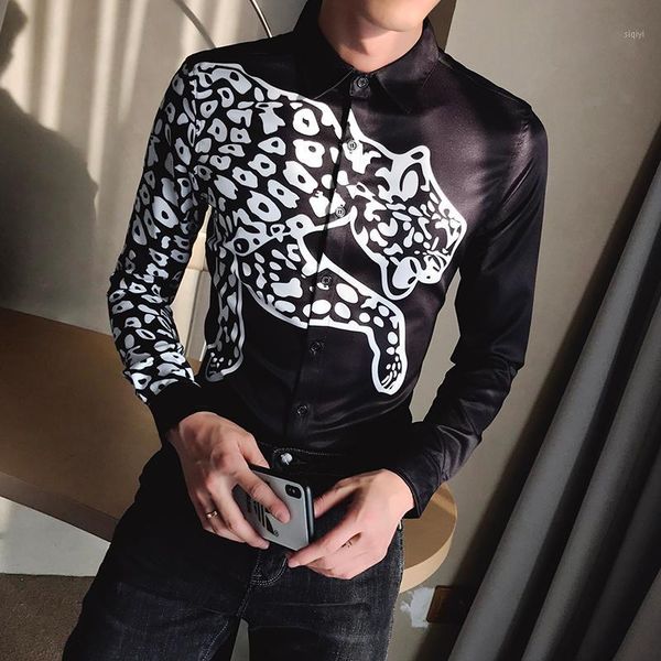 camisa masculina slim fit club party prom printed mens shirt chemise homme fashion animal print show vintage shirt men1, White;black
camisa masculina slim fit club party prom printed mens shirt chemise homme fashion animal print show vintage shirt men1, White;black