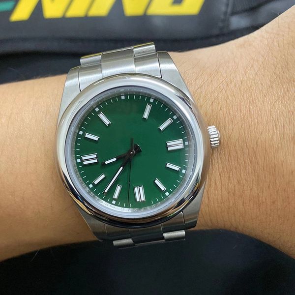new style automatic movement 41mm men watch green face sapphire crystal 316 stainless band watch, Slivery;brown
new style automatic movement 41mm men watch green face sapphire crystal 316 stainless band watch, Slivery;brown