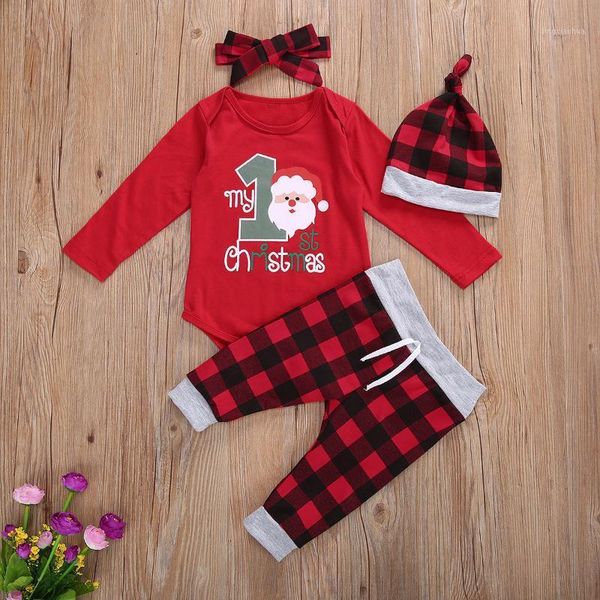 4 pcs toddler christmas costume suit o-neck long-sleeves rompers + red-black plaid pants + hat hairband for baby boy girl1, White
4 pcs toddler christmas costume suit o-neck long-sleeves rompers + red-black plaid pants + hat hairband for baby boy girl1, White