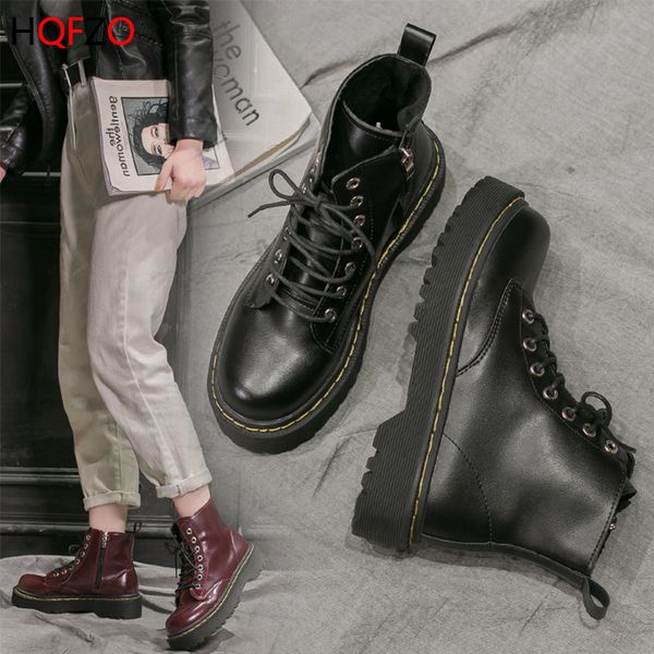 hofzo women's lace up thick bottom zipper botines mujer 2019 platform ankle boots pu leather botas feminina q1104, Black
hofzo women's lace up thick bottom zipper botines mujer 2019 platform ankle boots pu leather botas feminina q1104, Black